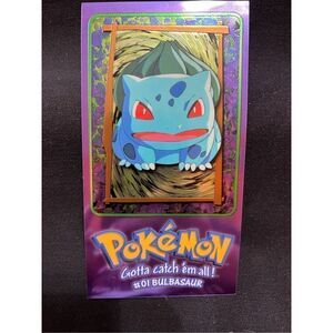 Pokémon #01 Bulbasaur Large Foil Card TV Animation Edition 3 of 5 In Good Shape